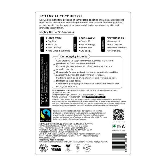Kimirica Cold Pressed And Extra Virgin Coconut Oil 270ml - Picture 6 of 9